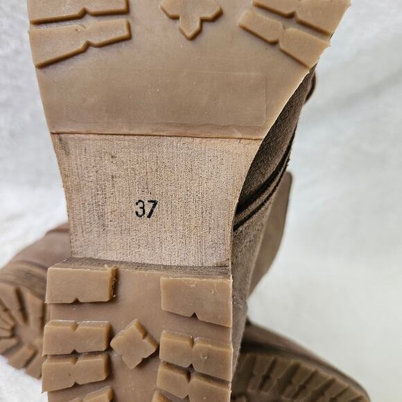 MAX Suede Lace-up Boots with Cozy Knit Material around Ankles Size 37 Winter - Picture 8 of 9